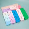 Holes Silicone Pencil Case Zipper Stationery Storage Bag Colorful Makeup Organizer Classroom