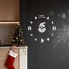 Christmas Santa Claus Wall Clock Glow-in-the-dark Frameless Acrylic 3D Clock Silent Home Office Bedroom Living Room Digital Analog Clock Decoration