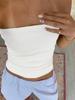 Women Cropped Tube Tops Strapless Off Shoulder Backless Short Tank Summer Party Club Striped/Solid Mini Vest New