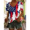 Women's T Shirt Graphic Plants Flag Vintage Stylish Classic Short Sleeve V Neck Regular Tops