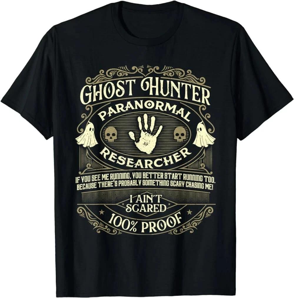 Ghost Hunter - Ghost Hunting Halloween Paranormal Activity T-Shirt, Unisex Tees L