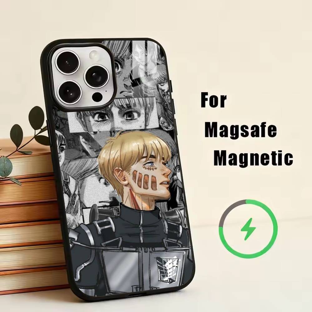 Attack on T-Titan Phone Case For iPhone17,16,15,14,13,12,11 Plus,Pro Magnetic For Magsafe Wireless Charging