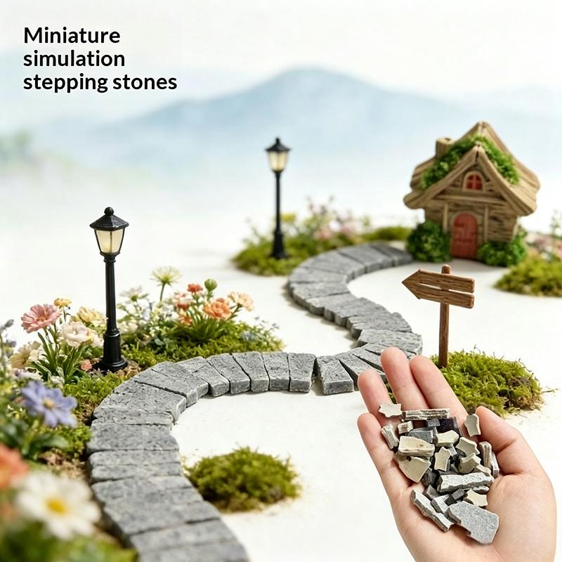 10Pcs Stepping Model Stones Irregular For Garden Pathway Walkway,Miniature Outdoor Landscaping Decorative Step Rocks