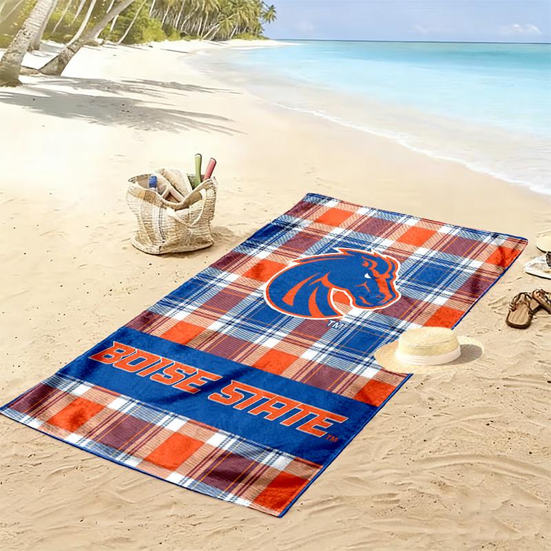 Boise State Broncos Print Beach Towel, Large Soft Quick Dry Towel for Beach Camping Swimming