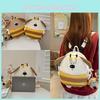 Cute Cartoon Bee Dog Design Children Backpack With Plush Pendant For Daily Commuting And Outings