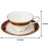 Noritake Hemingway Maroon Bone China Cup and Saucer Both Coffee and (for Tea), 220cc, Y59587/4733