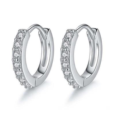 New Women Earrings Sweet Romantic Micro -Inlaid Zircon Ear Studs 925 Silver A Pair Piercing Hoops Earring Jewelry Festival Gift