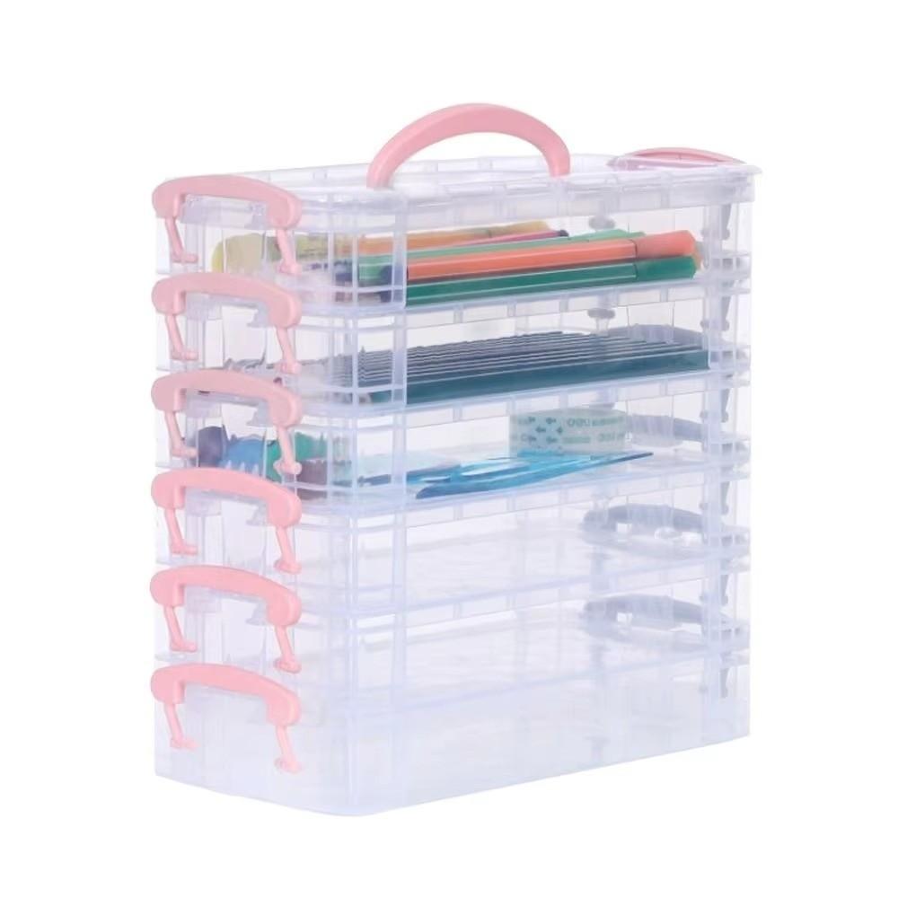 Transparent Watercolor Stationery Organizer Multi Layer Detachable Storage Case  Art Supplies