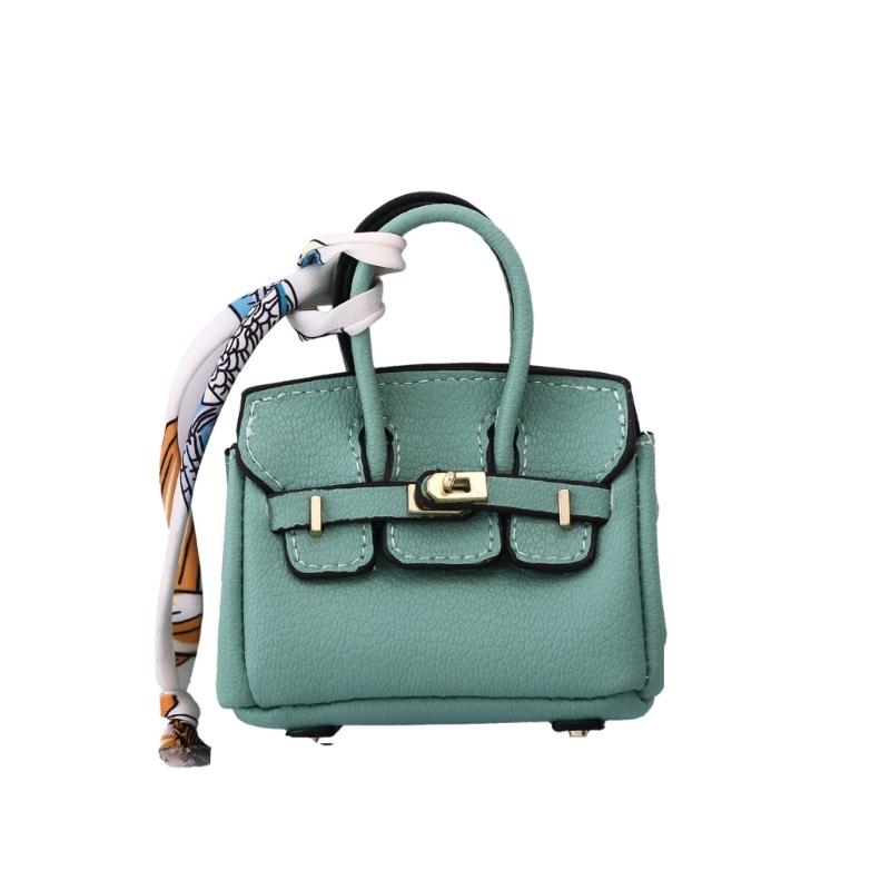 Mini Wireless Earbuds Case Organiser Key Holder Charm Faux Leather Keyring Pouch Various Vibrant Color Choice