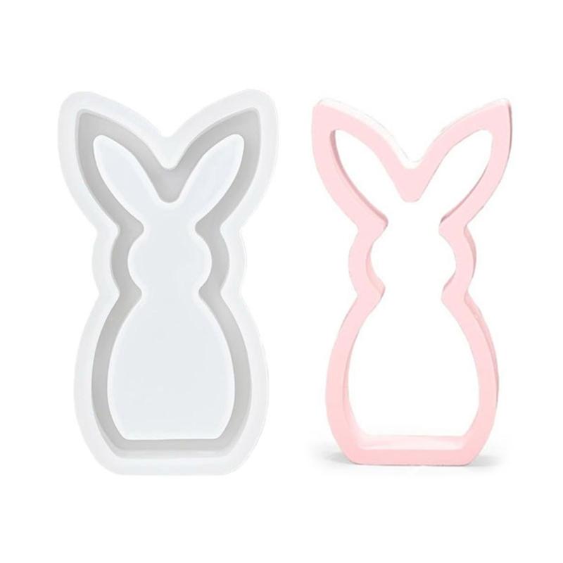 Easter Hare Silicone Candle Molds Heat Resistant for Epoxy Resin Making Candle Soap Tealight Stand Festival Decoration