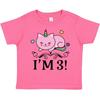 Inktastic Third Birthday Cat Unicorn Toddler T-Shirt Three Year Old Celebration