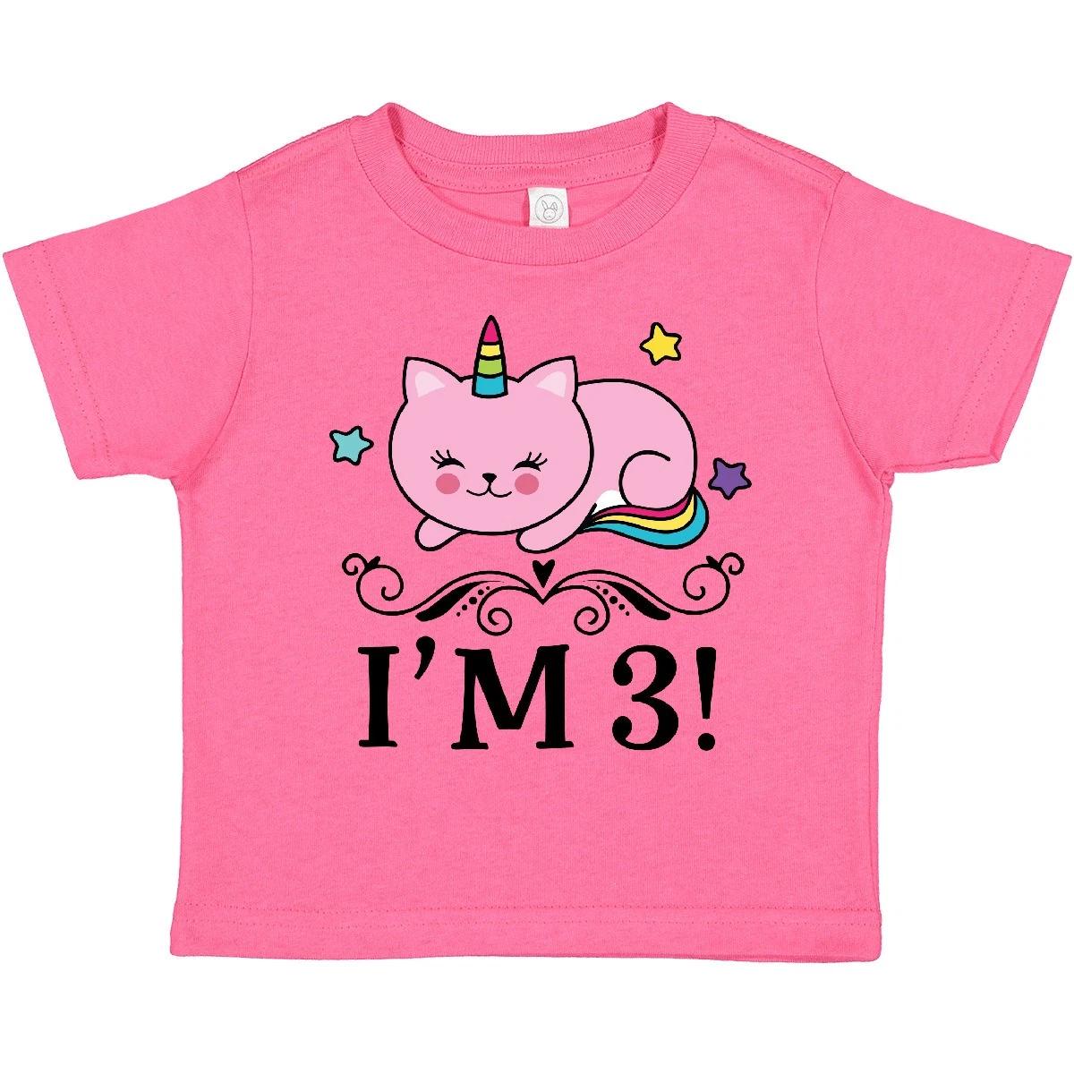 Inktastic Third Birthday Cat Unicorn Toddler T-Shirt Three Year Old Celebration 140