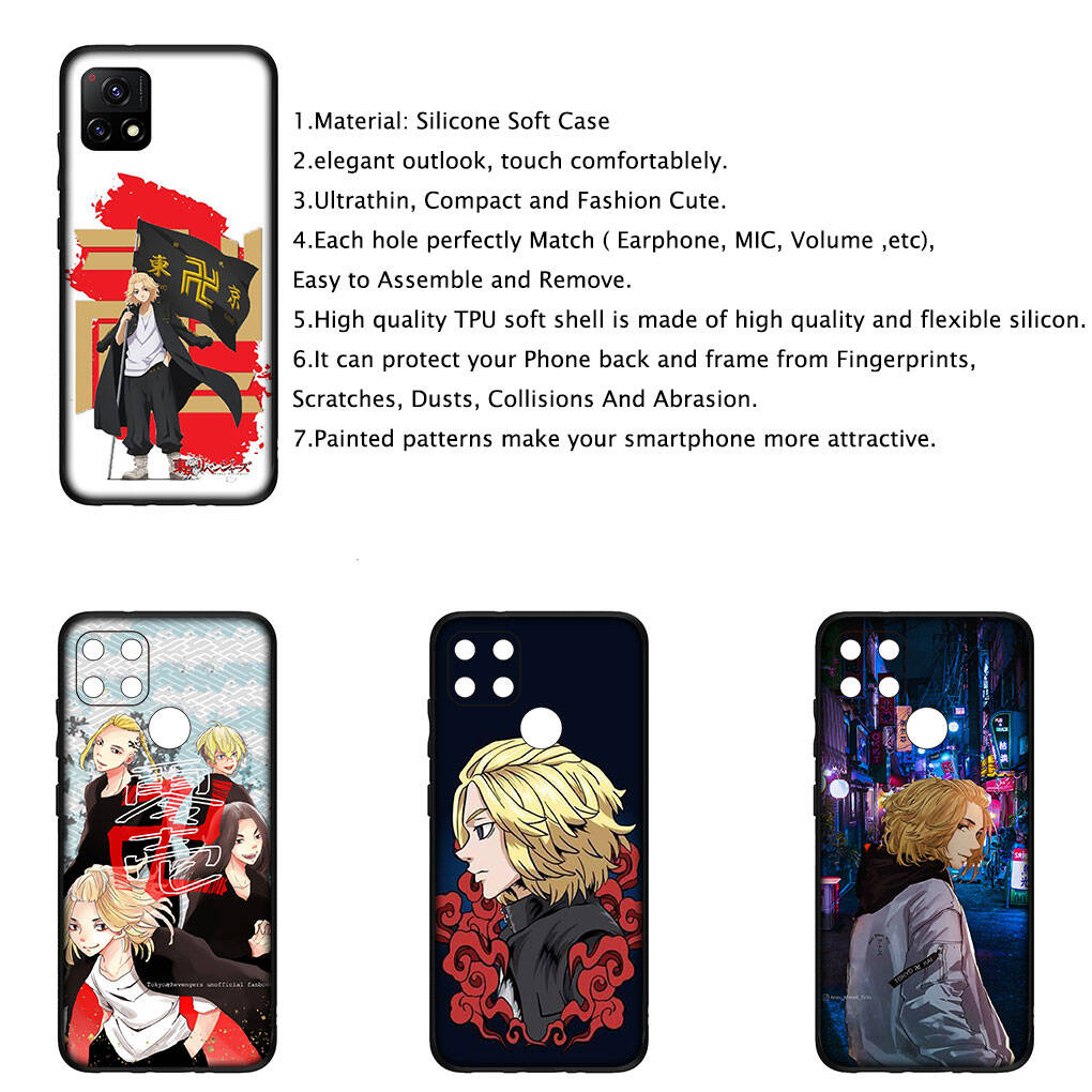 Cover for iPhone 17 16 15 Xiaomi Poco Redmi Note 14 13 12 11 Pro Max 9 16e Samsung Galaxy S25 S24 OPPO Huawei Tokyo Revengers Hinata Mikey Phone Case