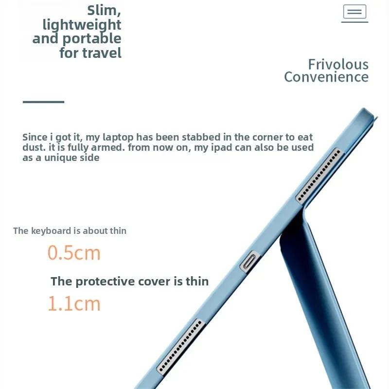 Custodia in pelle con tastiera Bluetooth per iPad Air 10.2, slot per penna Pro11, custodia da 9,7/10,5 pollici