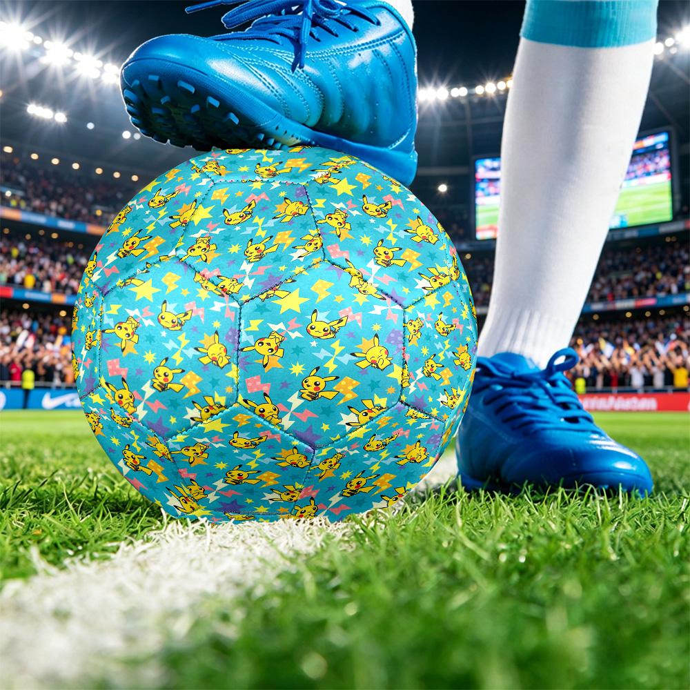 Pikachu Printed Size 5 Standard Football, Waterproof PU Training Soccer Ball for Outdoor Sports
