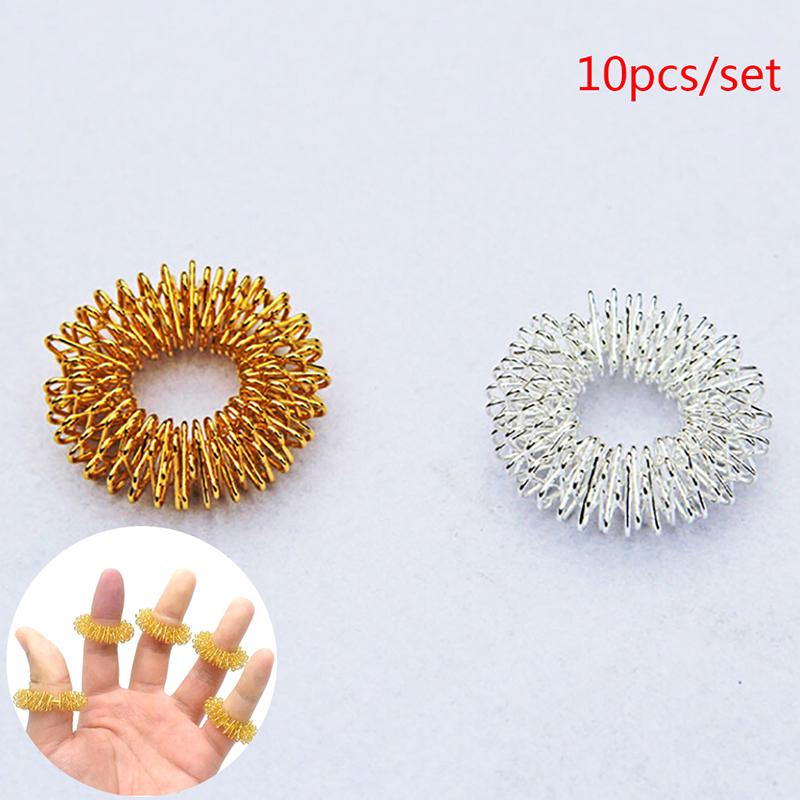 10Pcs/Set  Finger Massage Ring Acupuncture Acupressure Health Care Body Massager