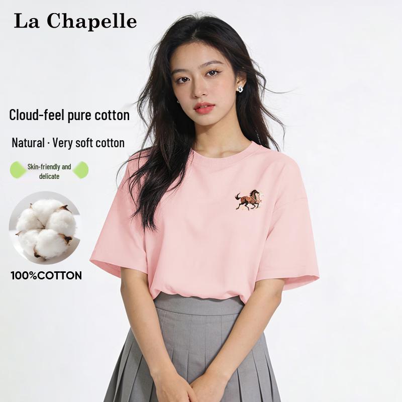 La Chapelle Women s Retro Horse Graphic Loose Fit T-Shirt L