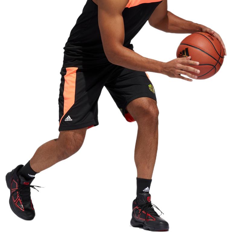 Adidas Logo Print Basketball Shorts Men Bottoms Black FH7726