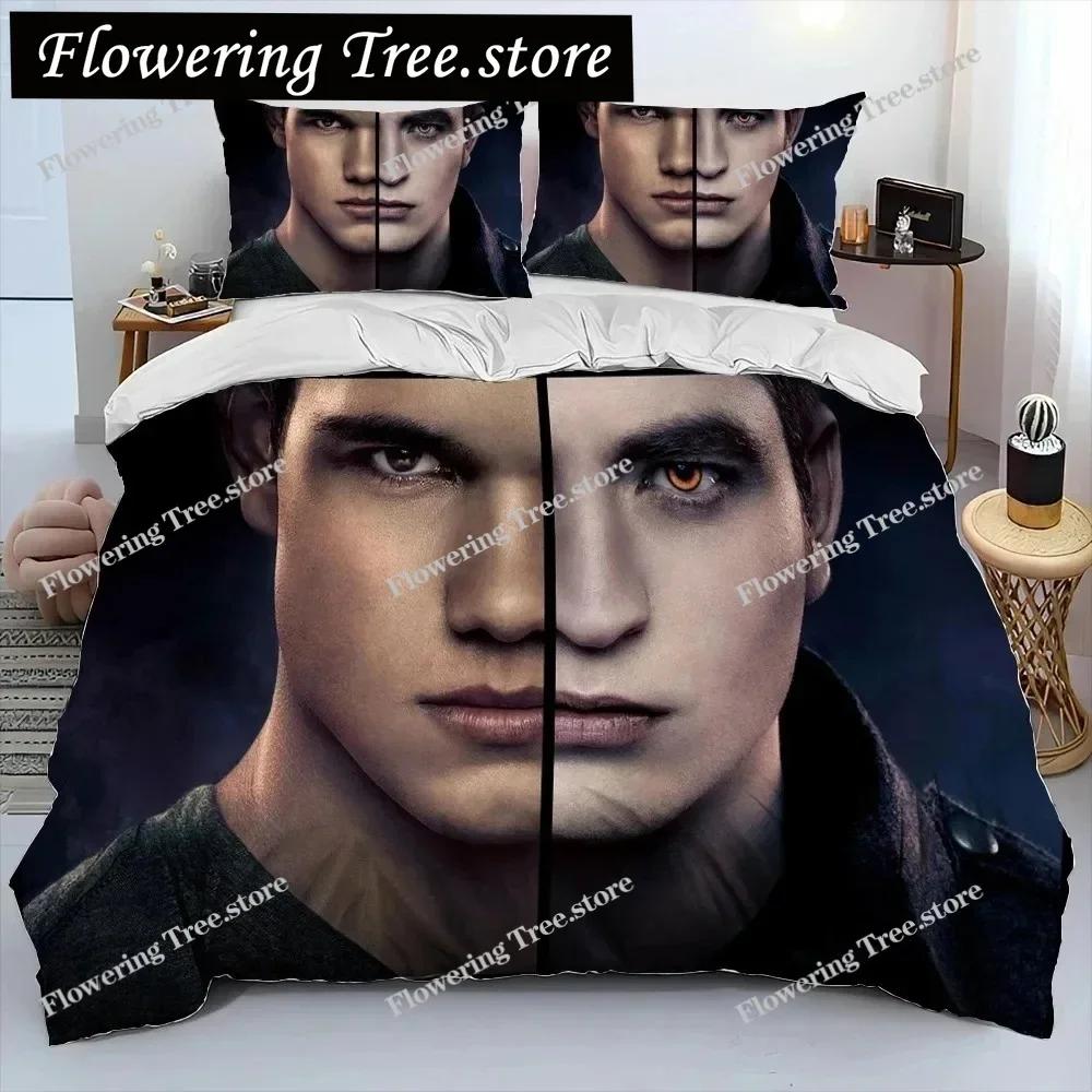 3D Biss zum Morgengrauen HD Bedruckte Decke Bettwäsche-Set, Bettbezug Bett-Set Steppdeckenbezug Kissenbezug, King Queen Größe Bettwäsche-Set Junge