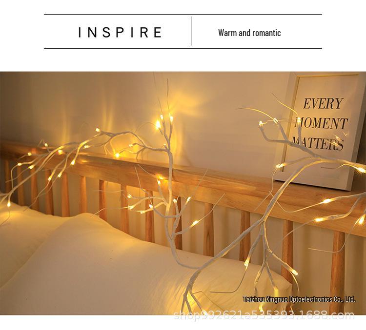 

LED Birch Branch Rattan Lights with Eight Functions, Battery Operated, Bendable Indoor Decoration Eight-Function Battery Operated