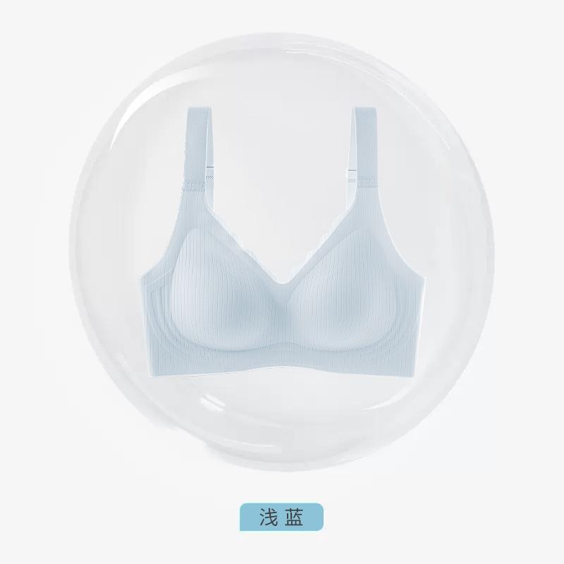 Traceless Jelly Underwear Women's Big Breasts Anti-sagging, Sub-breasts Lifted and Gathered Large Size Vest Type Steel-rimless Bra