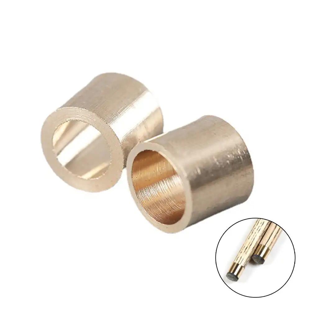 9/10MM 2Stk Snooker Queue Stock Kappen Pool Billard Spitze Reifen Kupfer Ersetzen Billard Kopf Spitzen Reifen Reparatur Kleines Loch