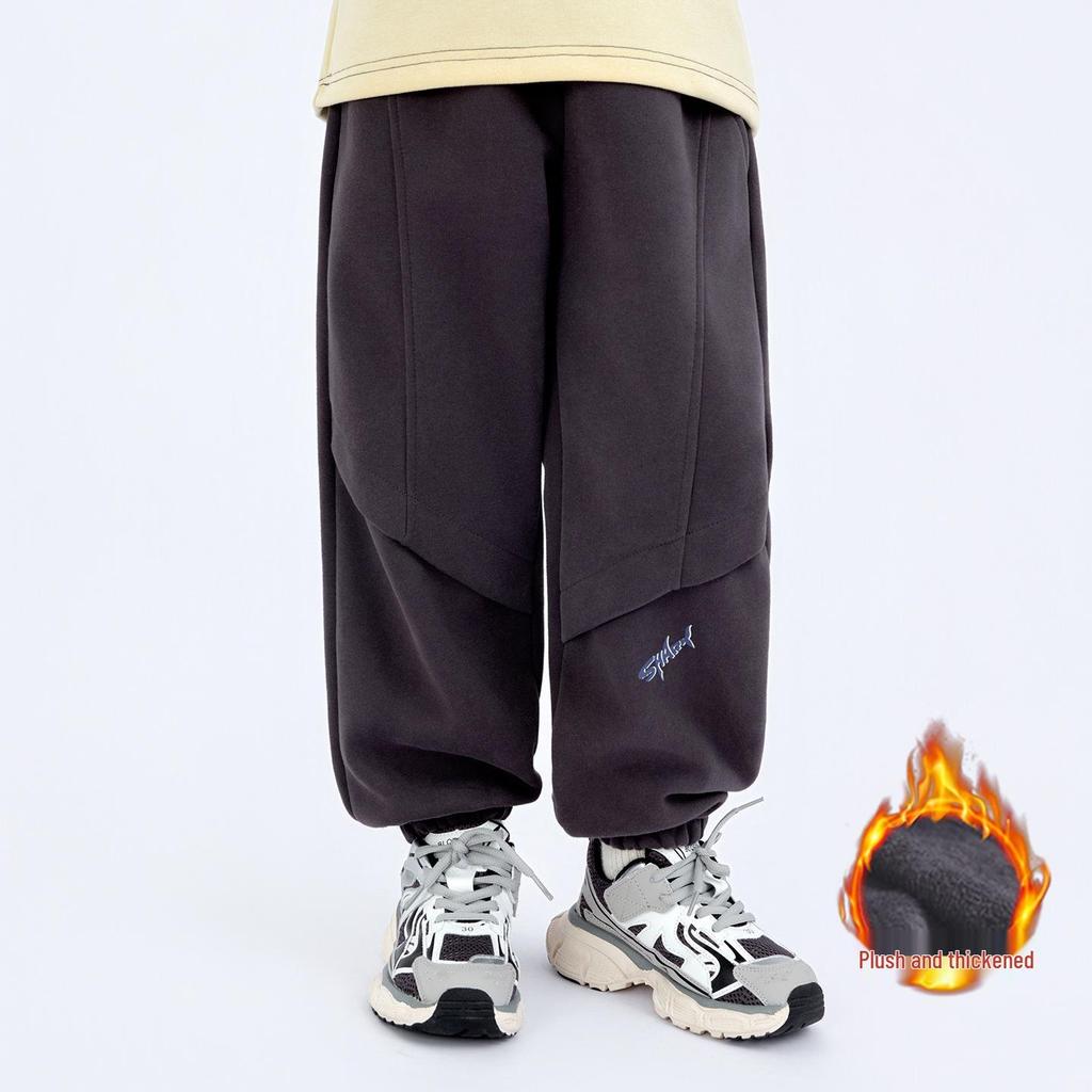 Pojkars 2025 Vinter Fleecefodrade Sportbyxor - Trendiga och Casual för Barn