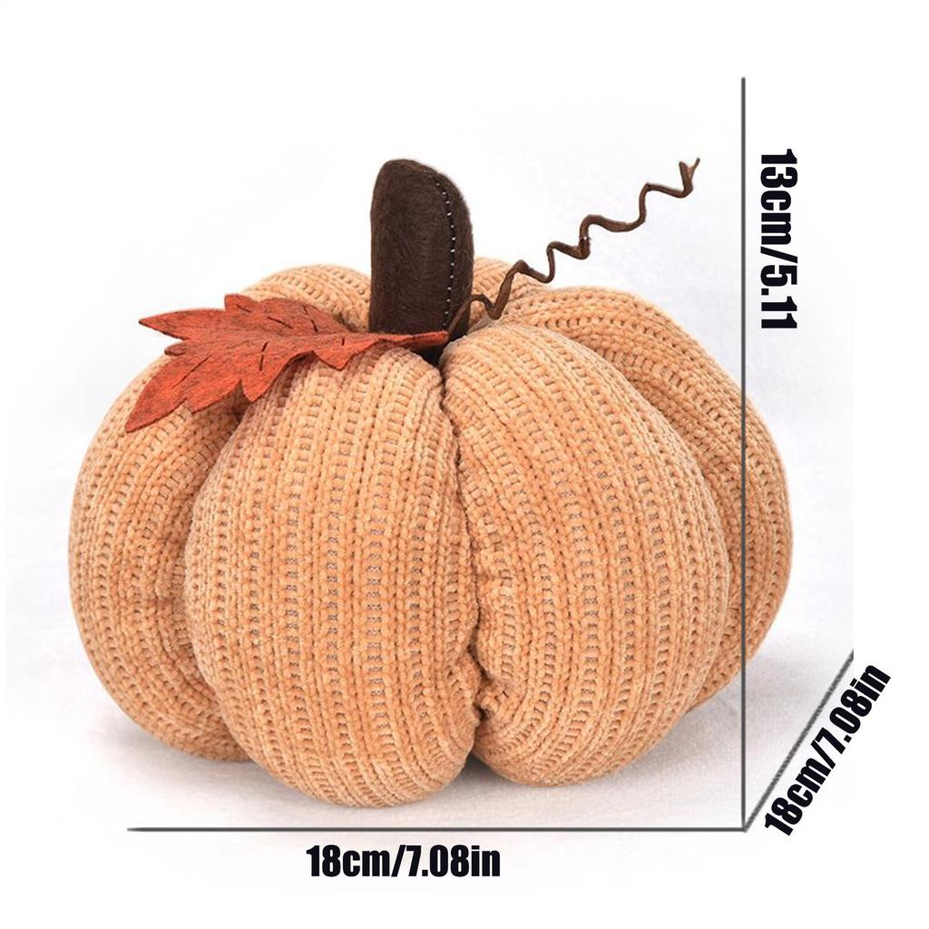 Handmade Knitted Pumpkin Decor - Soft Fall & Thanksgiving Ornament for Table Centerpieces, Mantels, Shelves, Porch, Home Decor