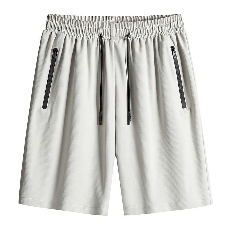 Plus Size Ice Silk Sports Shorts for Men's Summer Thin Quick Drying Pants, Light Business Casual Pant for Men