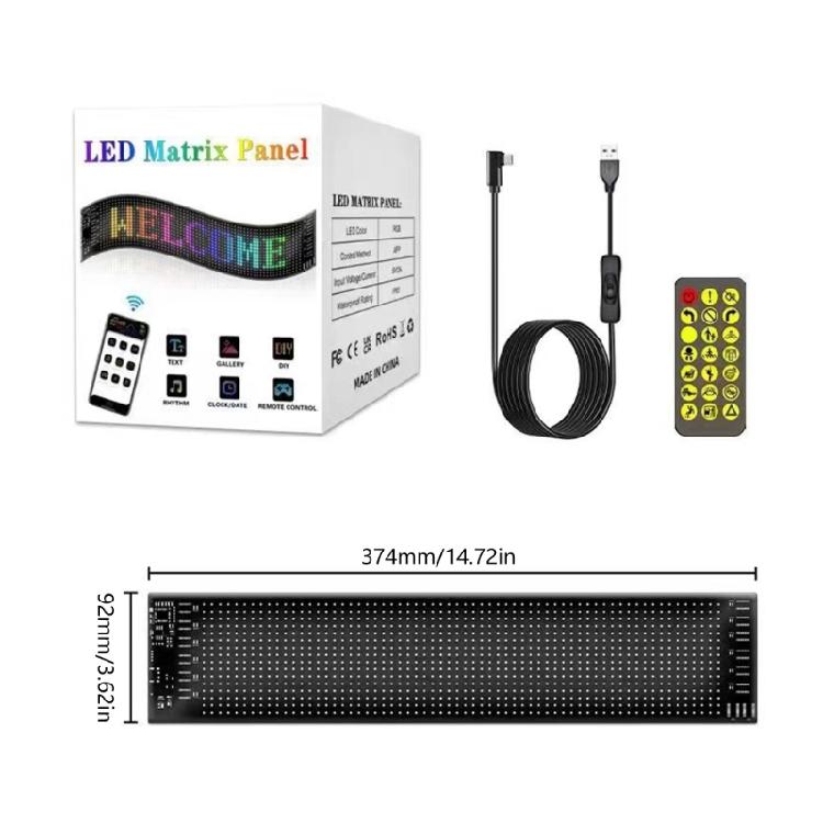 USB 5V Scrolling Led Matrixes Panel Waterproof App Programmable Flexible LED Sign