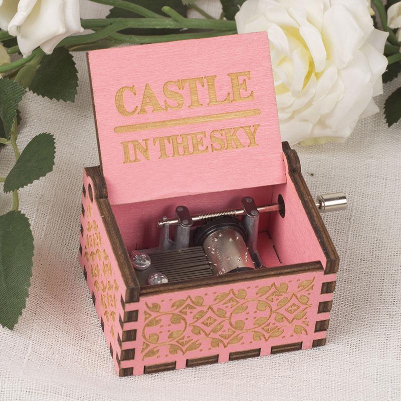 Handkurbel Harry Potter Schloss im Himmel Massivholz Spieluhr - Frohe Weihnachten für Alice