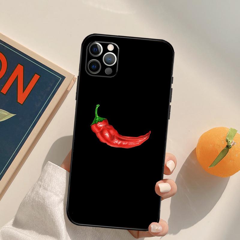 Red Chilli Pepper Pattern Funda Case For iPhone 16 15 14 Pro Max 11 12 13 Pro Max Mini XR 16 15 Plus 16e Phone Cover