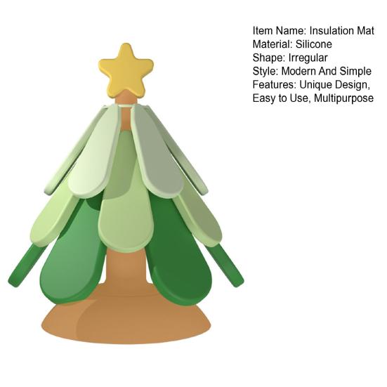 Christmas Tree Silicone Trivets Heat Resistant Pot Holders with Suction Base Festive Tabletop Ornaments Holiday Kitchen Decor