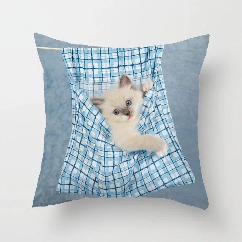 Cute Cat Sofa Pillowcase Cushion Cover     Bed Home Living Room Car Office