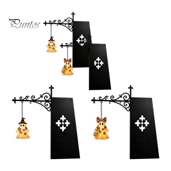 Indoor Shop Window Display Halloween Library Lantern, Decorative Bookshelf Lamp, Patchwork Ghost Unique Patch Design Light with Witch Hat, Spooky