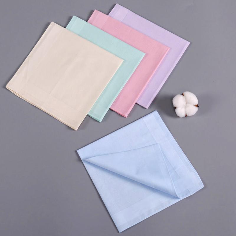 1Pc Hand Towel Female Solid Color Square Handkerchiefs Wedding Party Women's Cotton 40x40CM