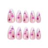 French White Edge Stiletto Press-on Nails with Purple Starry Design