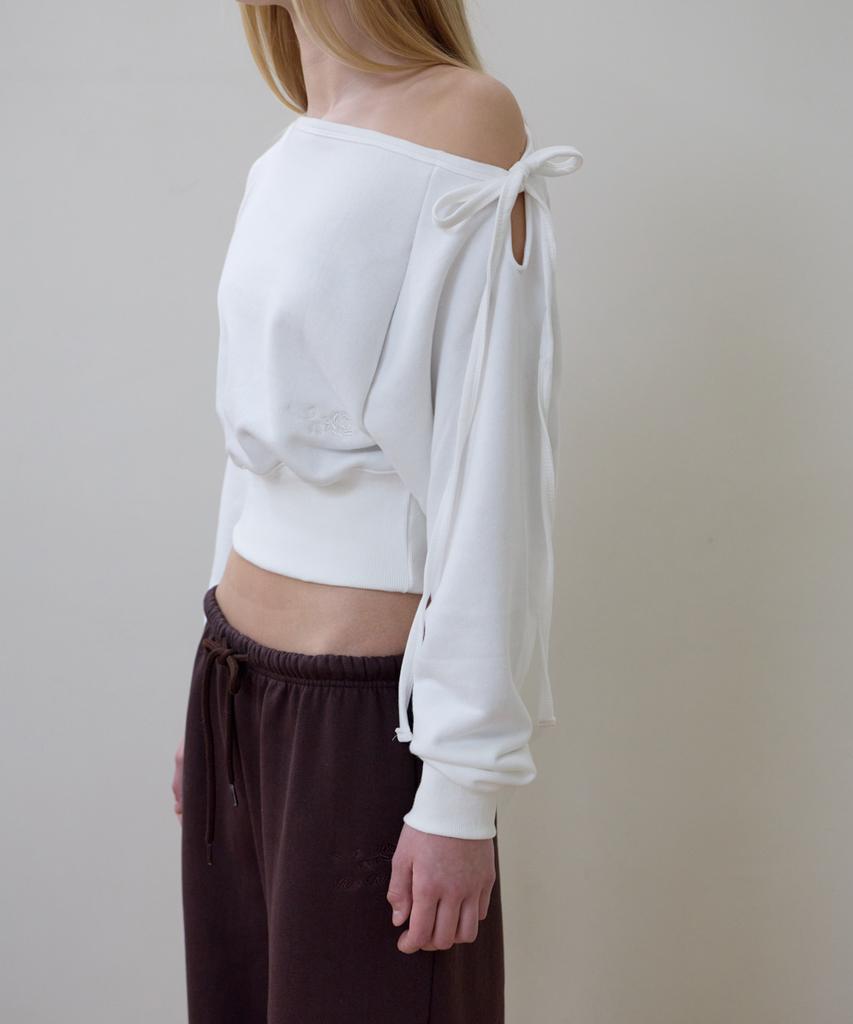 Rosefranz Wide Off-Shoulder Sweatshirt [Ivory]