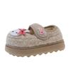 Sapatos de algodão fofos de desenho animado, preguiçosos e antiderrapantes para mulheres, novidade outono e inverno 2025, sapatos de algodão Mary Jane e plataforma