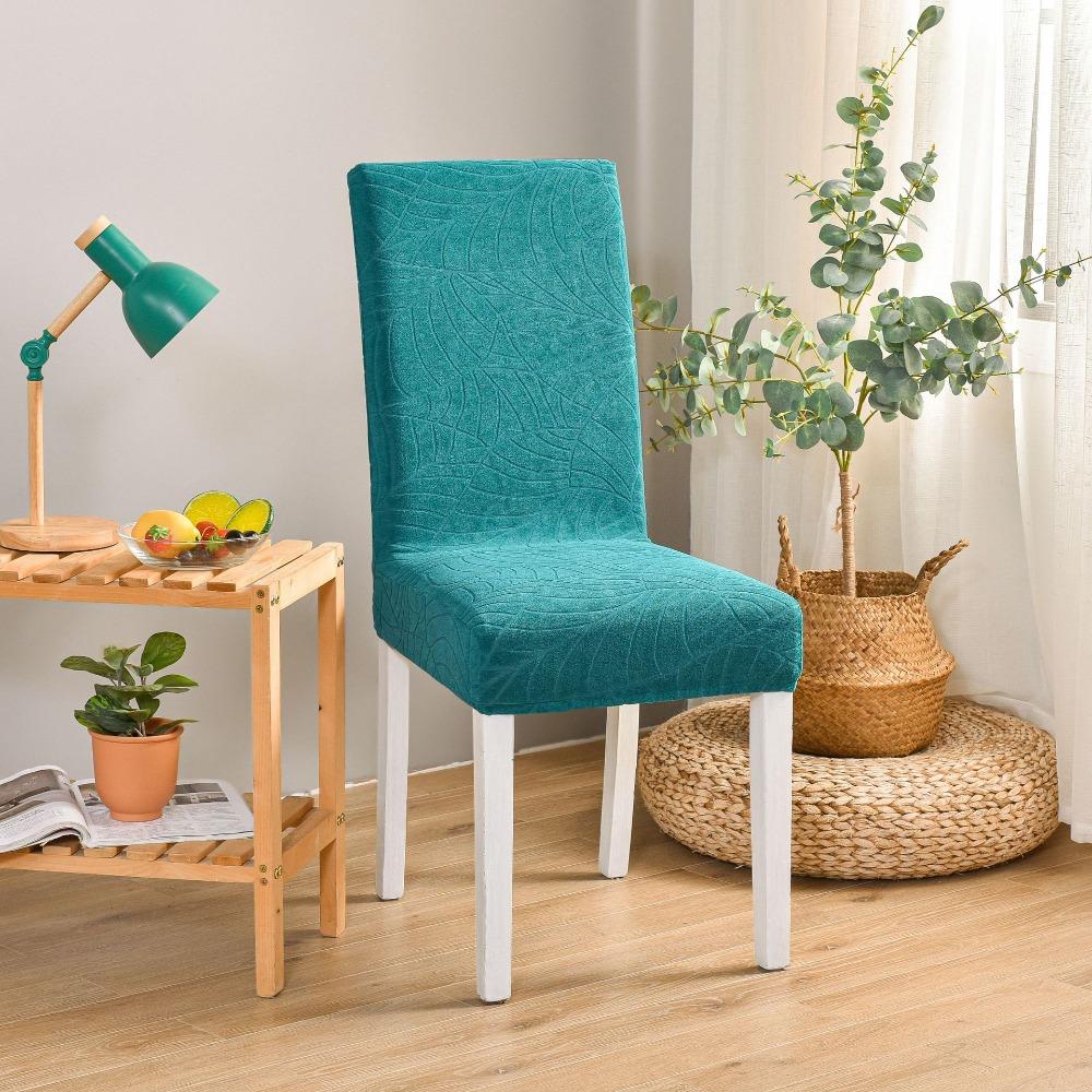 Knitted Waterproof Jacquard Chair Covers Stretch Elastic Sofa Slipcovers for Hotel Home Thickened Pure Color