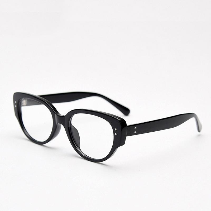 2024 Fashion Unisex Cat Eye Plain Glasses for Men Women Pc Frame Glasses for Party Eyeglasses Metal Studs Square Frame Eyewear