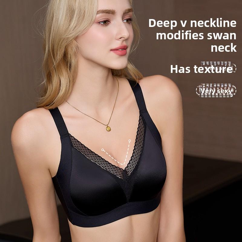 Seamless Full Coverage Full Bust Minimizer Bra, Side Gathering Anti-Sag Bust Lifting Shaping Bra