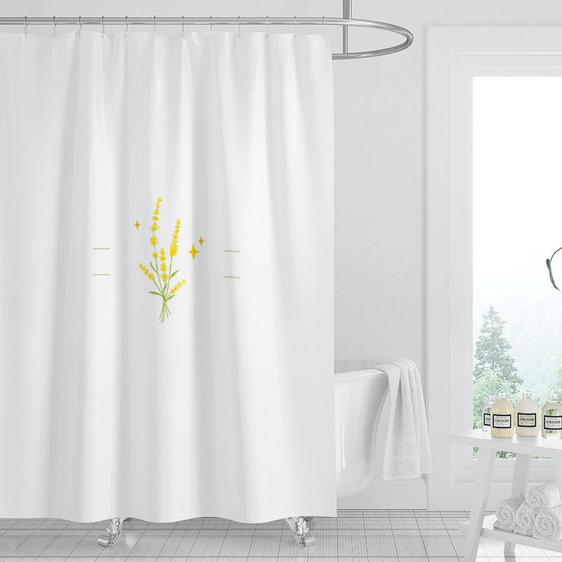 JINRUN Badezimmer verdickter wasserdichter Vorhang, schimmelfester Duschvorhang, Duschtrennwand-Vorhang, Duschvorhang, Badezimmer-Vorhang, kostenlose Perforation