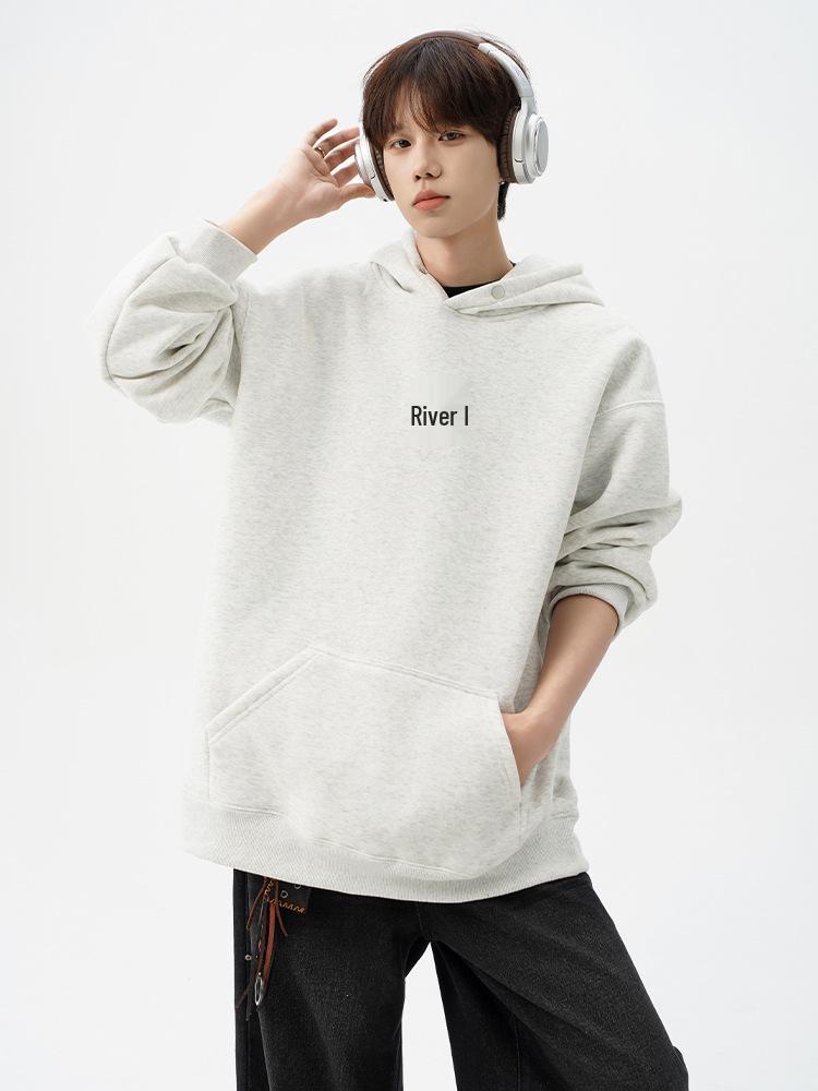 Unisex Heavyweight Embroidered Retro Hoodie - Autumn Casual Sporty High Street Jacket