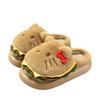 Hamburger Kitty cat cute cartoon cotton slippers winter fluff drag women indoor home warm and velvet