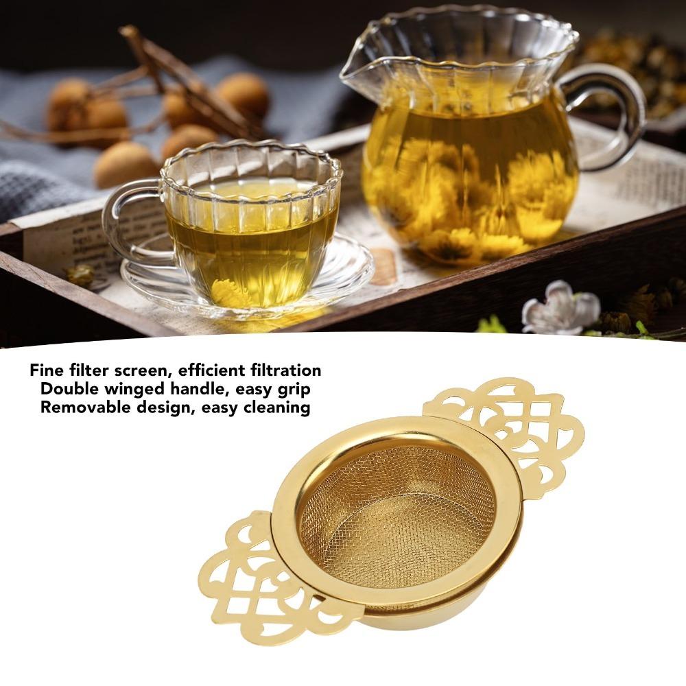 2pcs set Double Wing Handle Tea Strainer Bowl 304 Stainless Steel Loose Leaf Tea Filter For Mugs