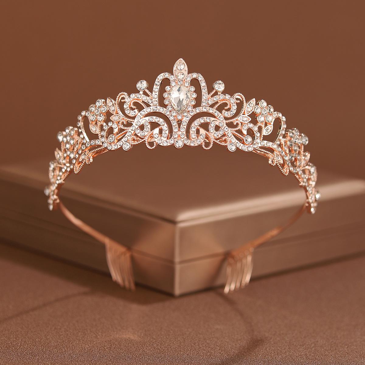 

Свадебный головной убор серебряного цвета, женская классическая свадебная корона с гребнем, диадемы на день рождения для девочек, подарок