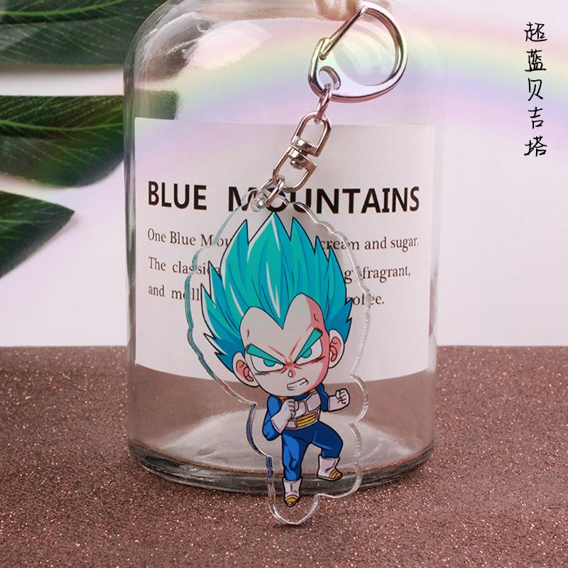 Anime Dragon Ball Acrylic Keychains Son Goku Vegeta Majin Buu Broly Frieza Trunks Zamasu Gogeta Lapis Super Saiyan Figures Toys