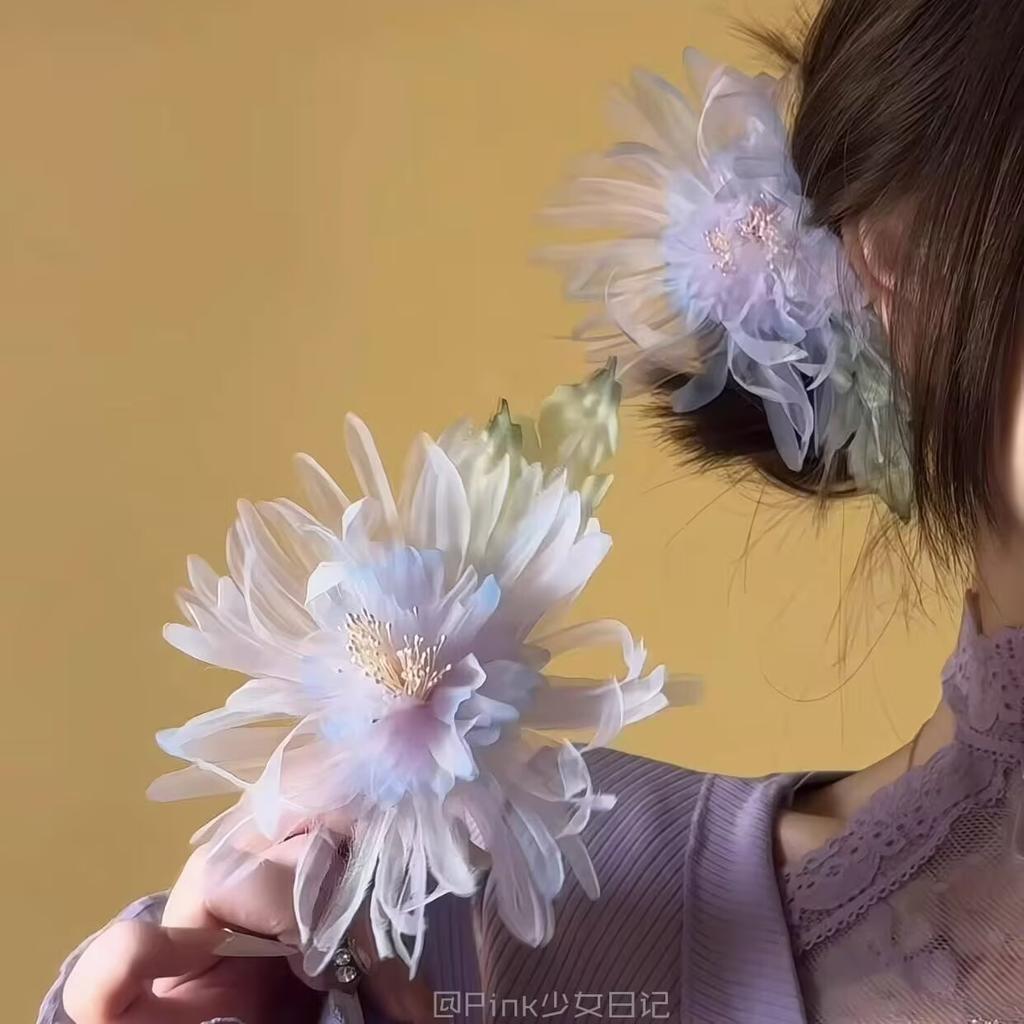 Super Fairy Lavender Flower Hairpin Seaside Photo Atmosphere Hairpin Original National Style Design Handmade Headdress