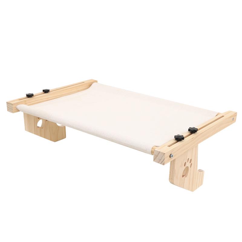 Wall-Mounted Wooden Cat Hammock and Climbing Frame